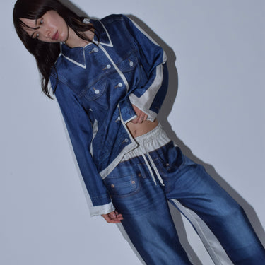 Double "Denim" Silk Shirt