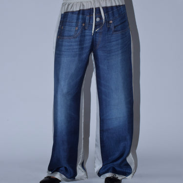 Double "Denim" Silk Trousers