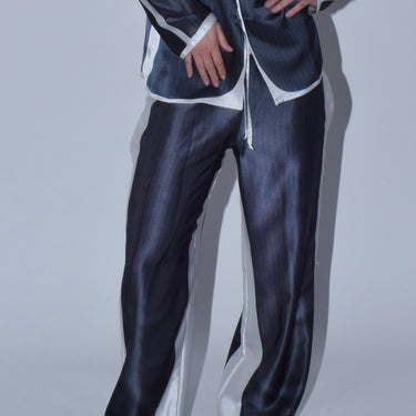 Pinstripe Silk Suit Trousers