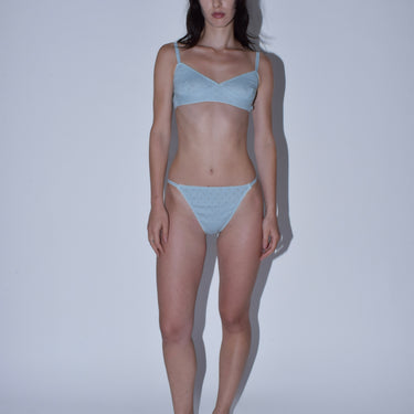 Blue Pointelle High Rise Knickers