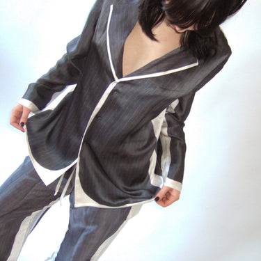 Pinstripe Silk Suit Shirt