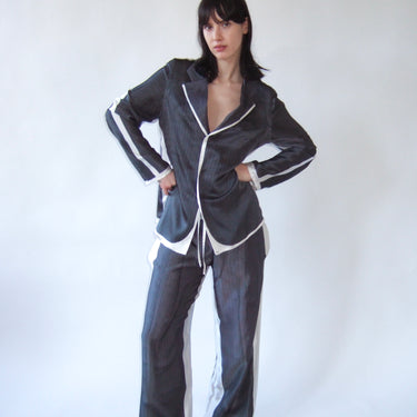 Pinstripe Silk Suit Shirt