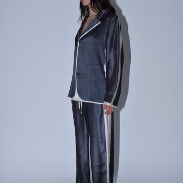 Pinstripe Silk Suit Shirt