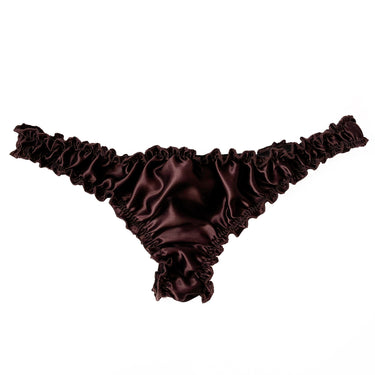 Chocolate Brown Silk Ruffle Knickers