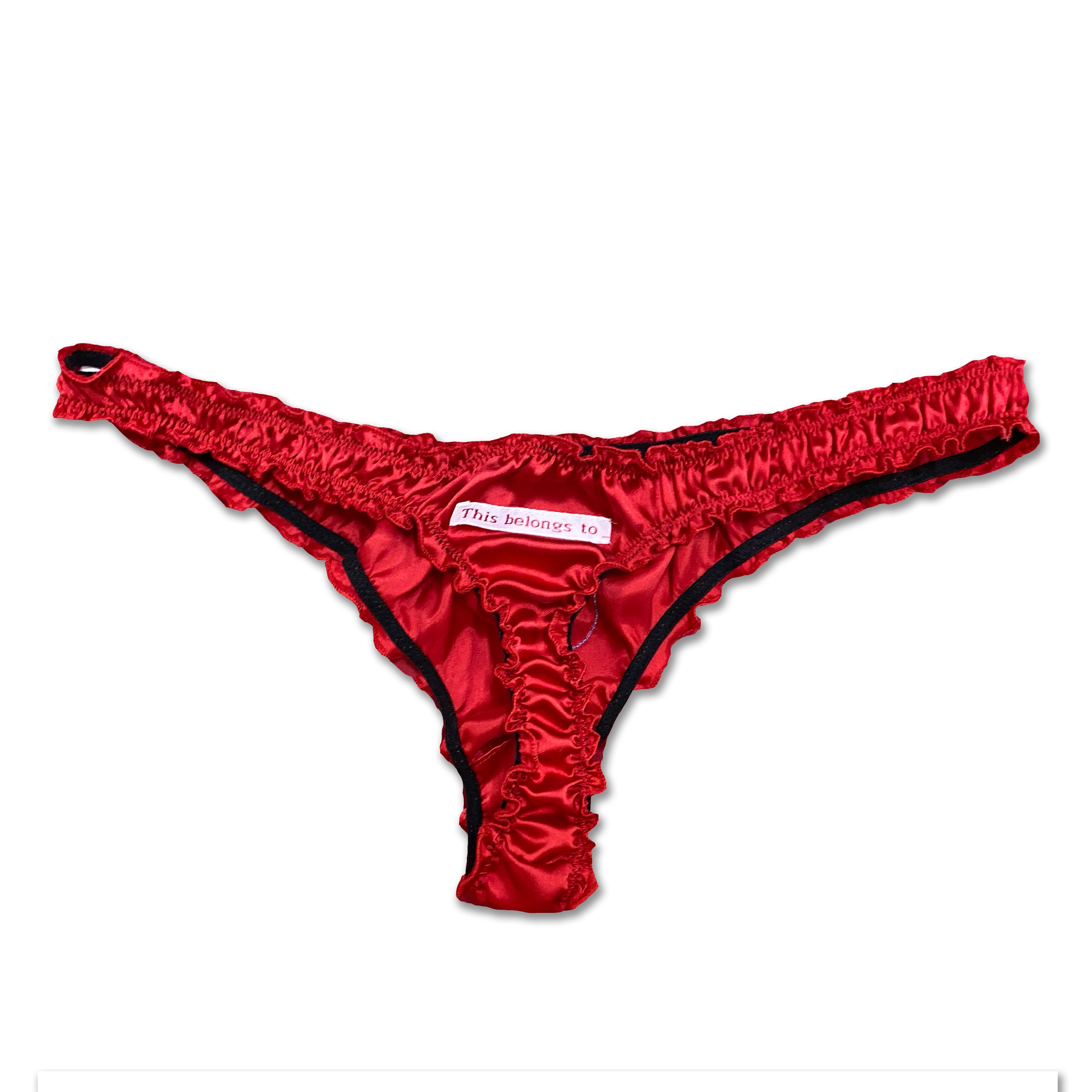 Ruby Red Silk Ruffle Thong – This Belongs To